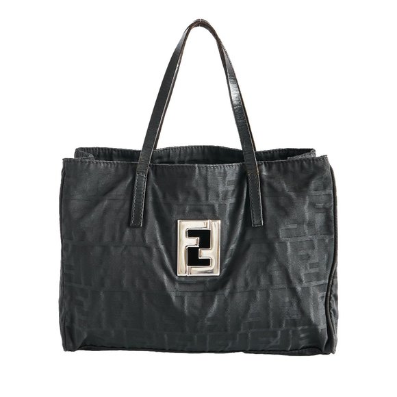 Fendi Zucca Logo Black Small Tote Bag, Small Fendi Bag, Black Fendi Handbag - Picture 1 of 16